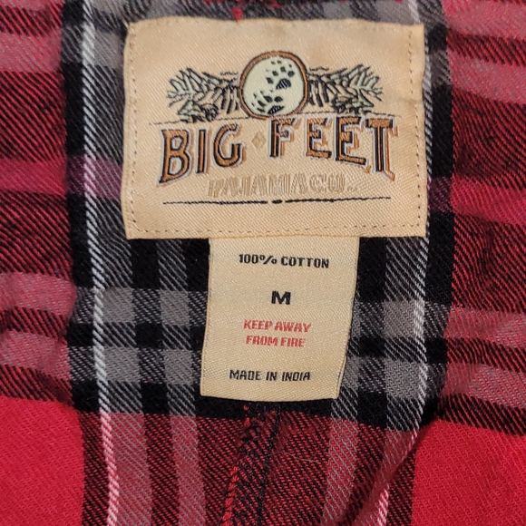 Big Feet Mens Footie Onesie Pajama One Piece PJs Size Medium Button Velcro Comfy - Picture 5 of 5